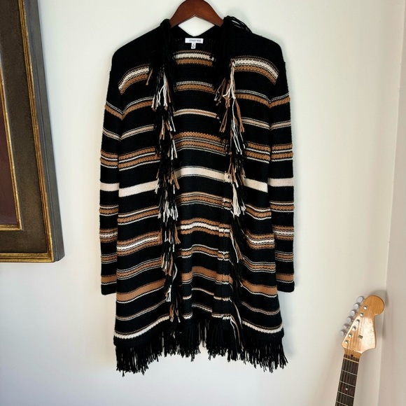 Johnny Was Ada Striped Open Front Alpaca Wool Blend Cardigan Sweater Size S - Picture 5 of 14